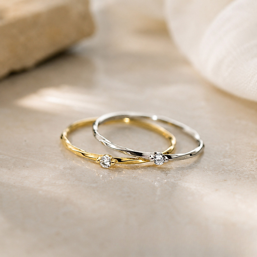 Anel feminino minimalista e versátil, estilo coreano de luxo leve, com pequenos diamantes, anel fino, anel de ouro e pra
