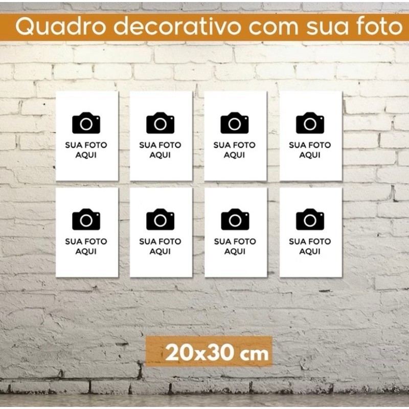 Super Kit 23 quadros 20x30 decorativo personalizado com sua foto para sala casa quarto familia imagem presente lembrança