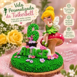 Topo de Bolo Personalizado C/ Nome E Idade Fadinha