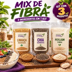 Mix de Sementes Chia + Linhaça + Psyllium Fibras Low Carb