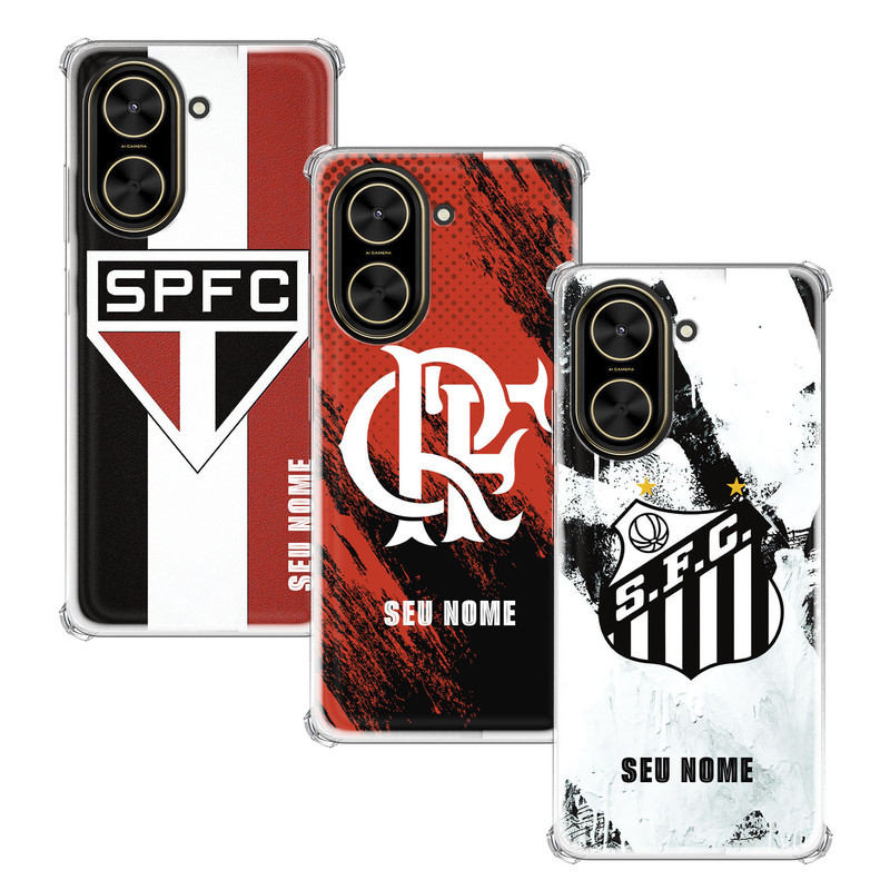 Capinha Personalizada Times Nacionais para Xiaomi Poco C71 com nome em Oferta na Shopee