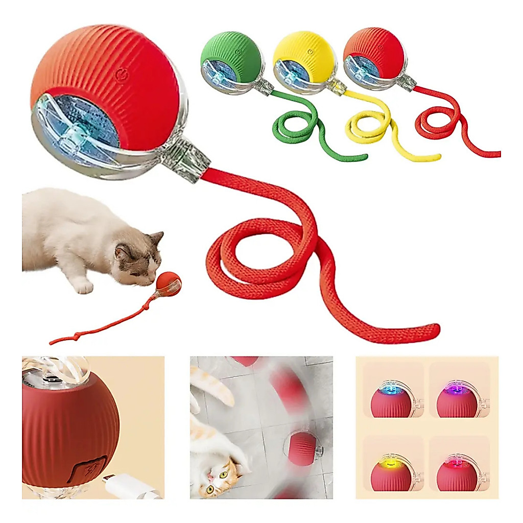 Bola Interativa Pet Silenciosa 20dB c/ Motor Potente p/ Gato e Cão