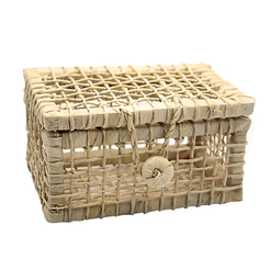 Baú Palha Vazado Retangular Pequeno N.1 13x21x11cm