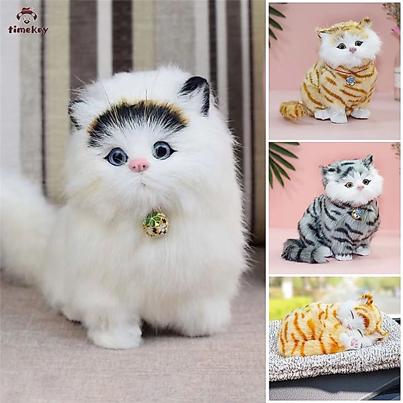 TK Simulação Mini Gato Fofo Pano Pelúcia Gatos Brinquedos Com Som