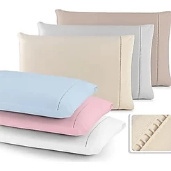 Par de fronhas 100% Algodão 180 fios Ponto Palito Toque Macio Fresco 50cm x 70cm Padrão Envelope Basic
