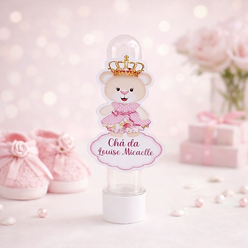 Aplique Para Tubete Ursinha Princesa - Personalizados - Lembrancinhas de Festa - Decoração