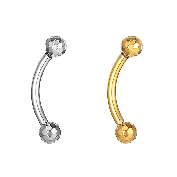 Piercing Helix Flat Conch Tragus Lóbulo Barbell Curvo Titânio Pvd Rosca Interna Lapidada