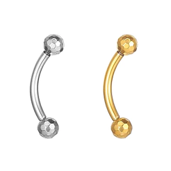 Piercing Helix Flat Conch Tragus Lóbulo Barbell Curvo Titânio Pvd Rosca Interna Lapidada