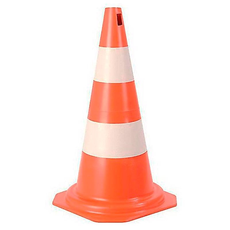 Cone Sinalização De Segurança Pvc 75cm Cor Laranja Branco Trânsito Resistente Ma