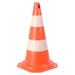 Cone Sinalização De Segurança Pvc 75cm Cor Laranja Branco Trânsito Resistente Maleável Emborrachado