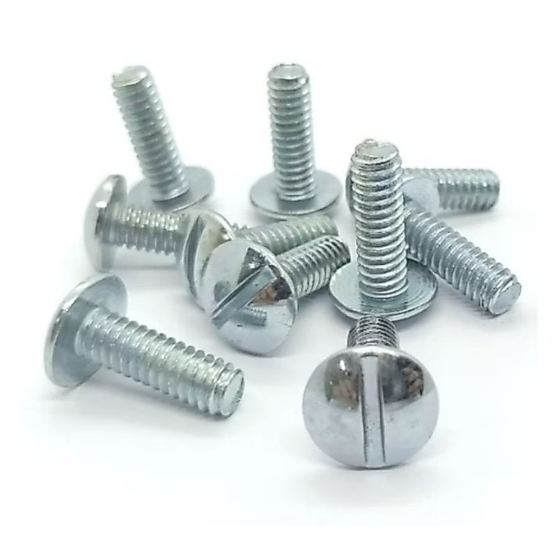 Parafuso C/ Porca  cabeça lentilha fenda 1/4-20×3/4 unc Pacote 10 pcs