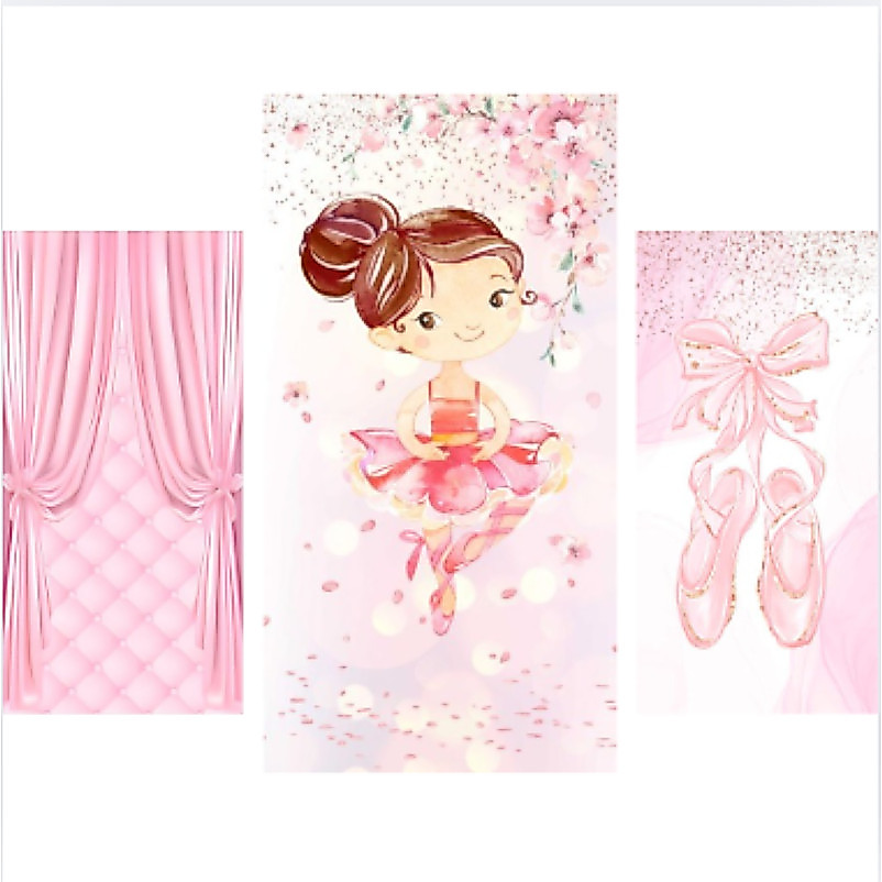Painel vertical tecido sublimado decor BAILARINA