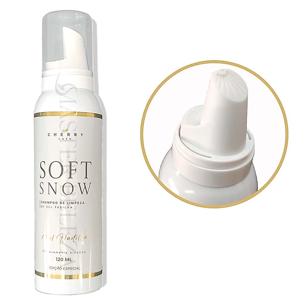 Shampoo Mousse Soft Snow 120ml Cherry Espuma De Limpeza Para Cílios