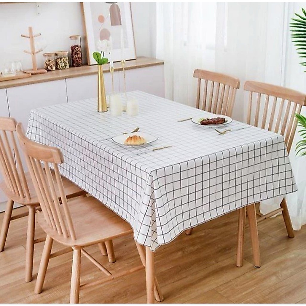 Toalha de mesa xadrez resistente a óleo, impermeável, 137*180cm, feita de plástico PVC