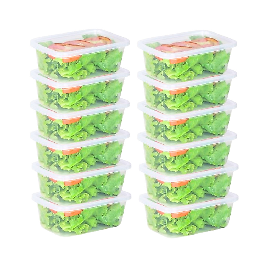 Kit 12 Potes 800ML Transparentes BPA Free Marmita Organizador de Alimentos Plástico Alta Qualidade