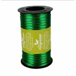 Fita de Cetim Carretel Progresso 4mm nº00 - 100m Cor 217 Verde Bandeira - 01 unidade