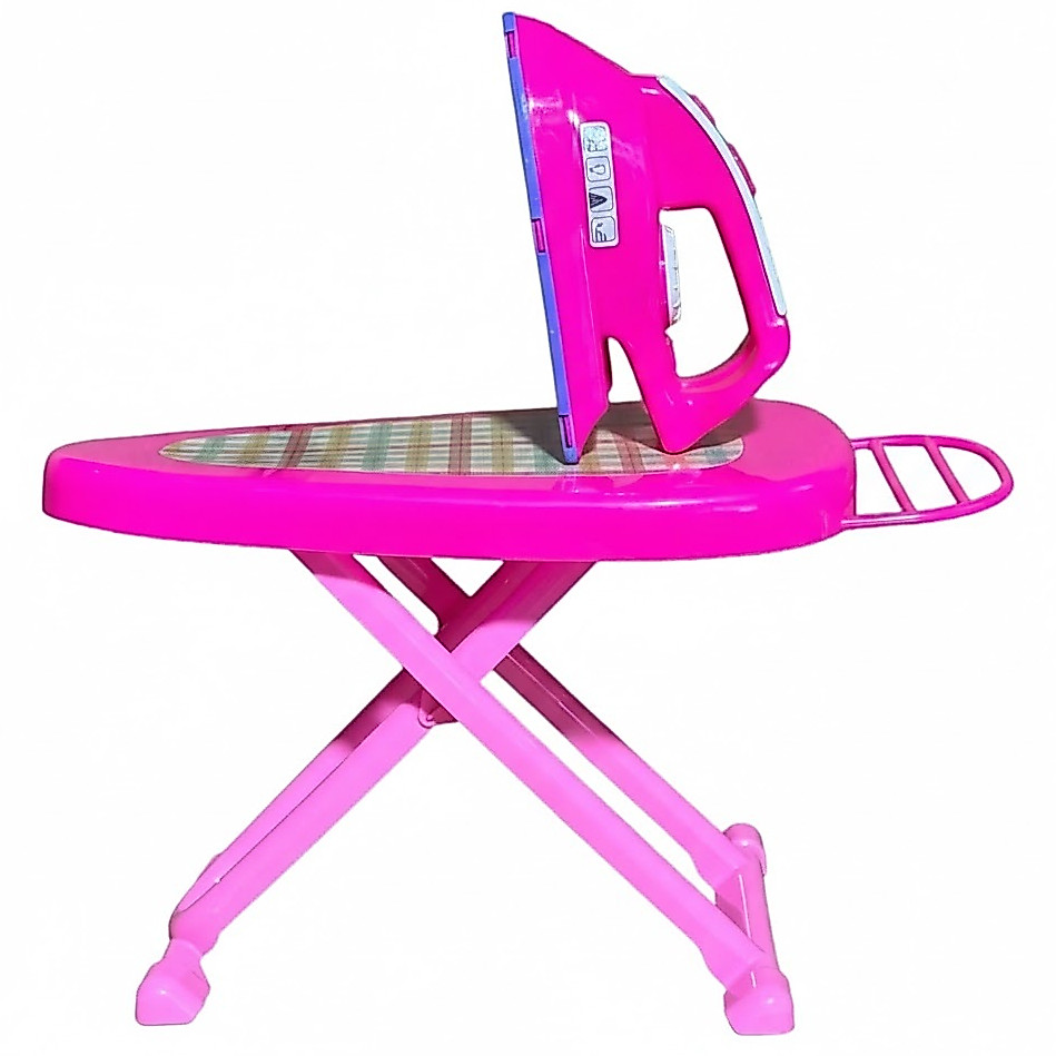 Brinquedo Tábua De Passar Roupa + Ferro Infantil Passando A Roupinha Kit Passadeira Faz de Conta BS Toys