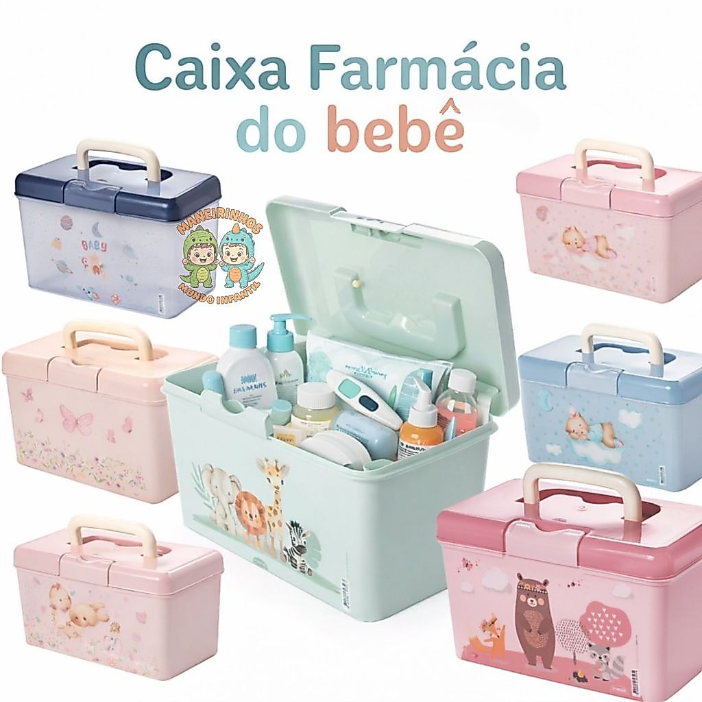 Caixa Organizadora Farmácia 1,7 Litros Farmacinha do Bebê Maletinha para Remédios