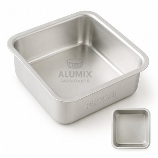 FORMA QUADRADA BOLO, BROWNIE, PUDIM 15X15X6 CABE NA AIR FRYER  - COM NOTA FISCAL