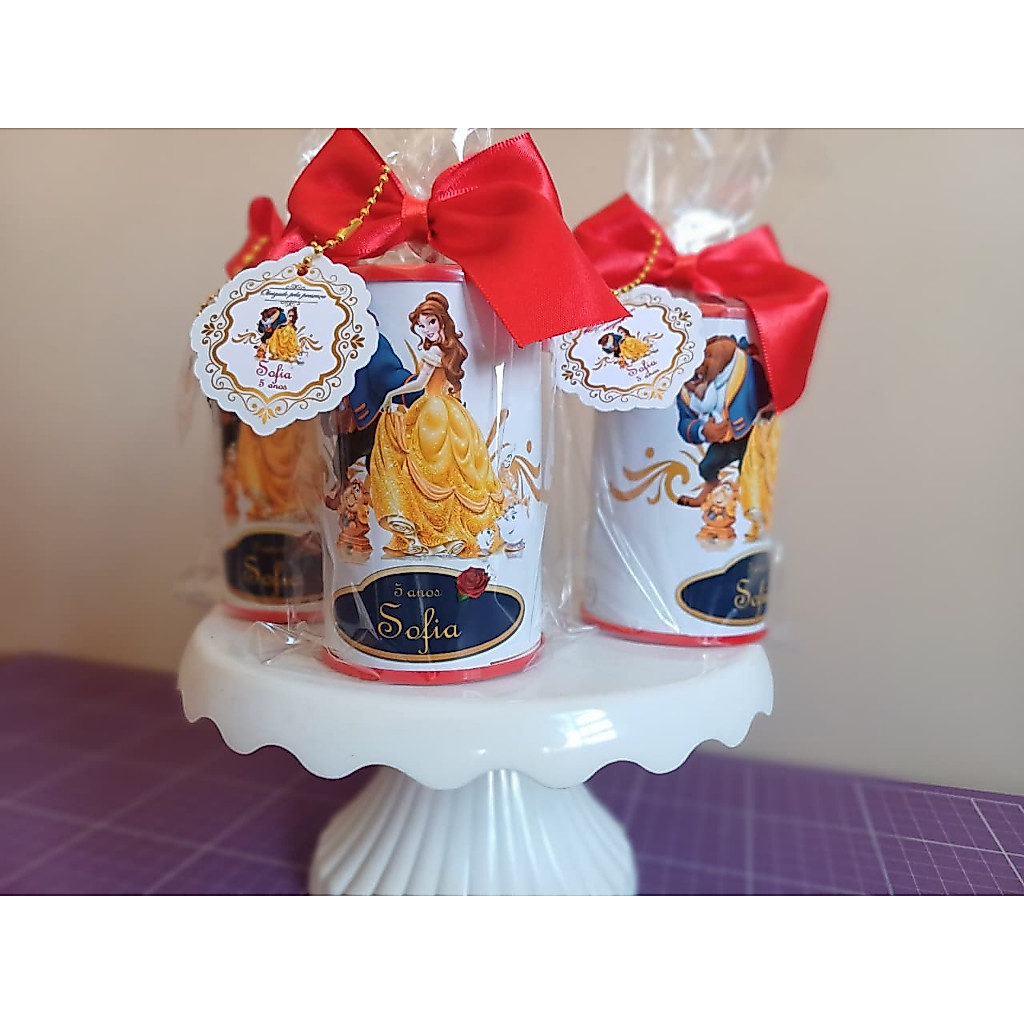 Cofrinho Personalizado- A BELA E A FERA- 10X6 Lembrancinha Personalizada-Festa Infantil Aniversário. Papelaria Personali
