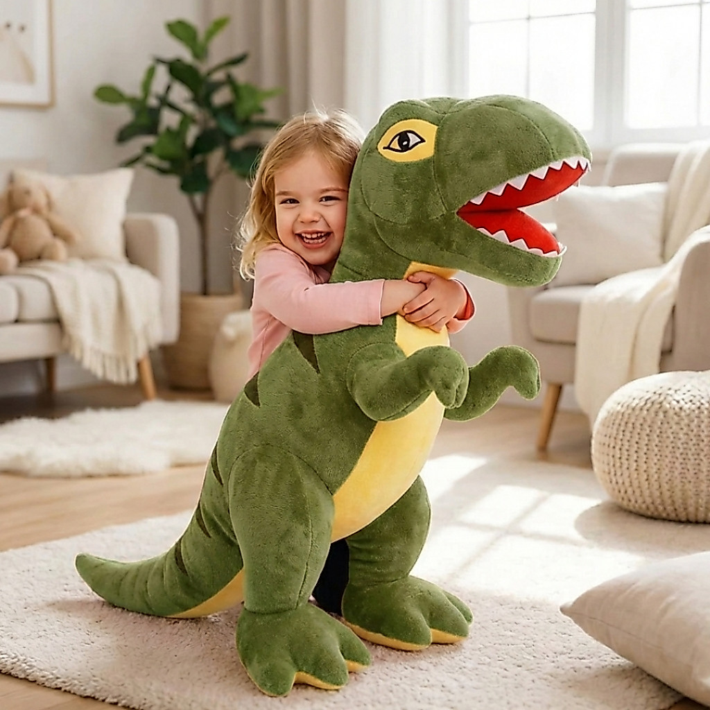 Pelúcia Dinossauro T-Rex 75cm – Super Macia Antialérgica e Envio Imediato