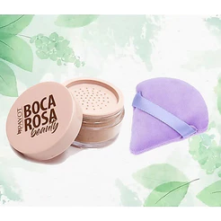 Pó Facial e 1 PC esponjas de maquiagem para aplicação