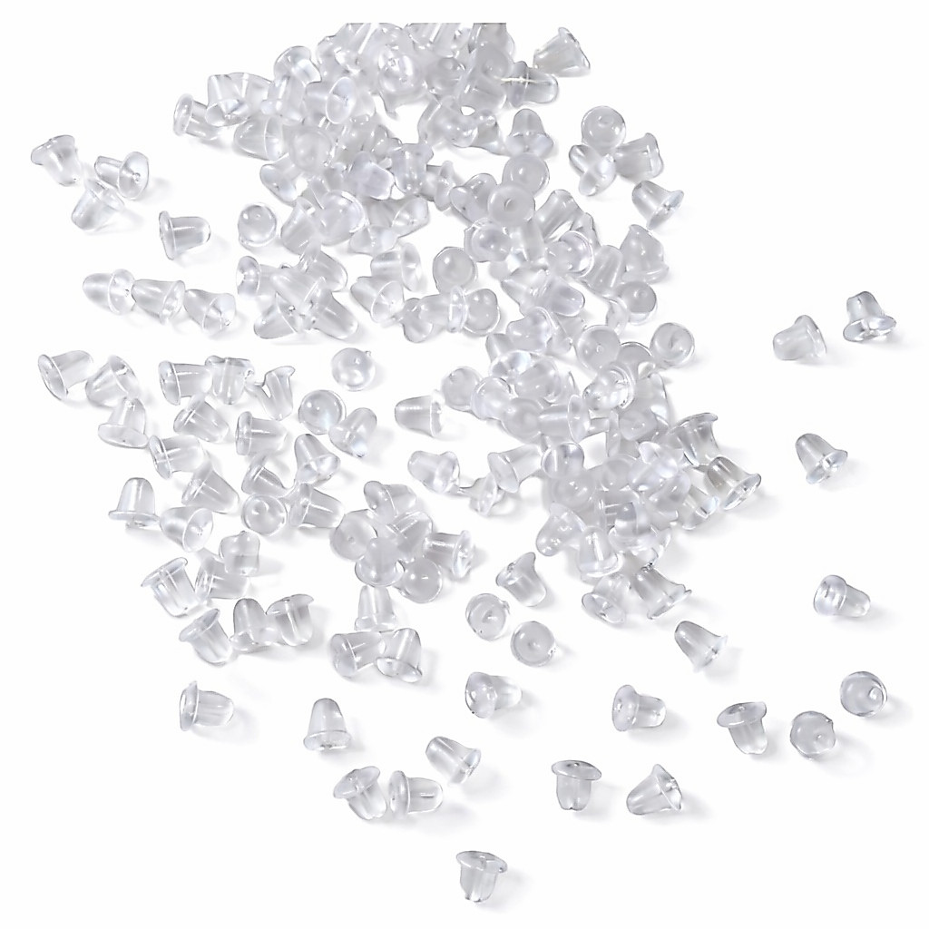 100 Peças Tarraxa de Silicone Tarraxinha para Brincos