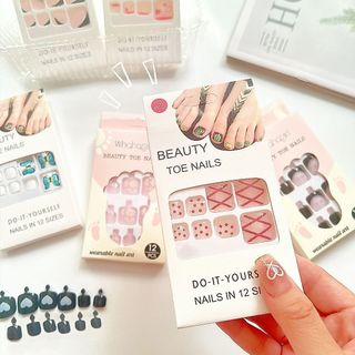 Kit 4 Caixinhas de Unhas Postiças para os pés Sem Repetir Lindas e Decoradas