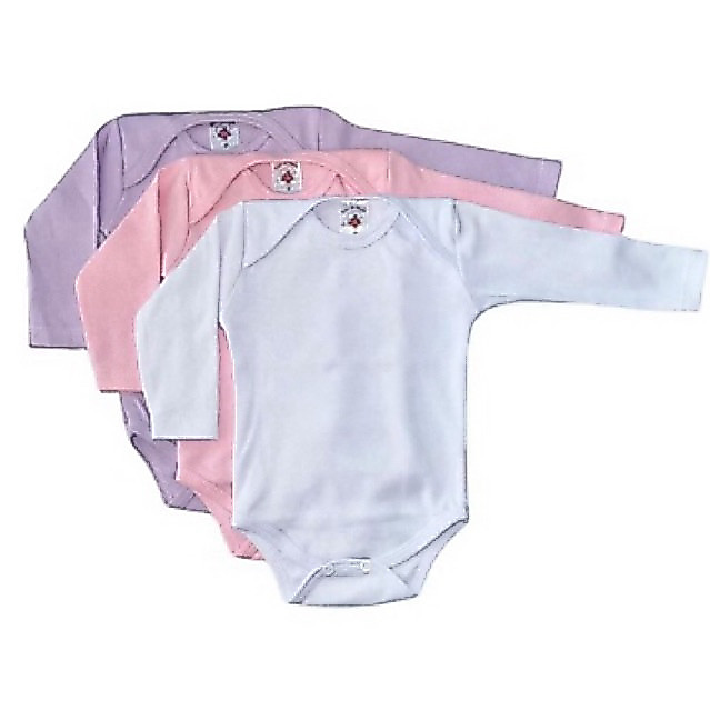 Body Manga Comprida Bebê Menina Menino Borie Manga longa 100% Algodão Cores Lisas Suedine Enxoval Maternidade Barata