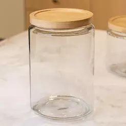Porta Mantimento 2,5L Vidro com Tampa de Bambu Oásis Wolff para Grãos Massas Mantimentos Organização Cozinha Prática Lar