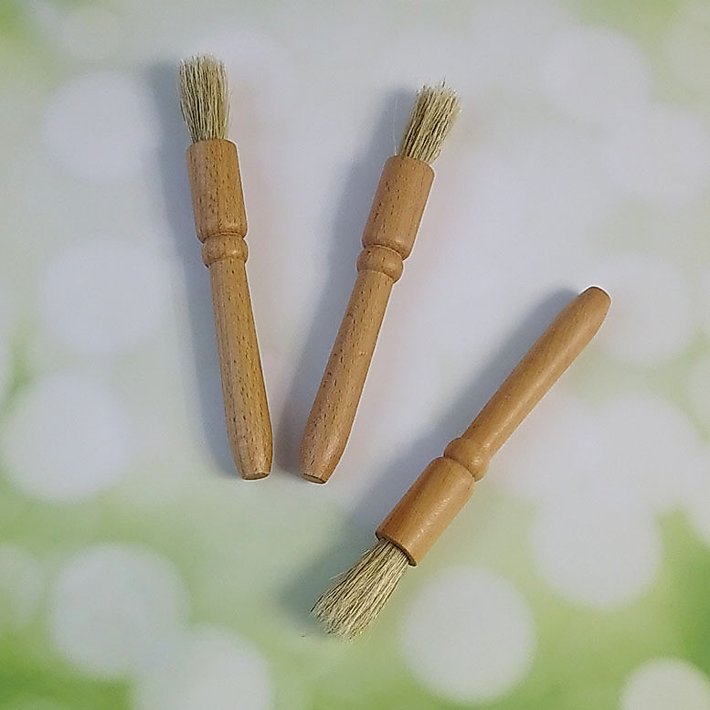 Escova de limpeza para pó de café, escova pequena com cabo de madeira e cerdas de porco, escova de limpeza para moedor m