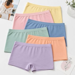 Kit com 6 Calcinha Boxer Feminina Microfibra Confortável Macia Cores Tendência