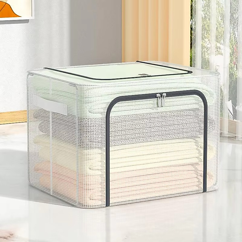 Caixa Organizadora Transparente 24L 66L 100L c/ Zíper PVC, À Prova d'Água e Umidade, para Casa e Guarda-Roupas Avaliação