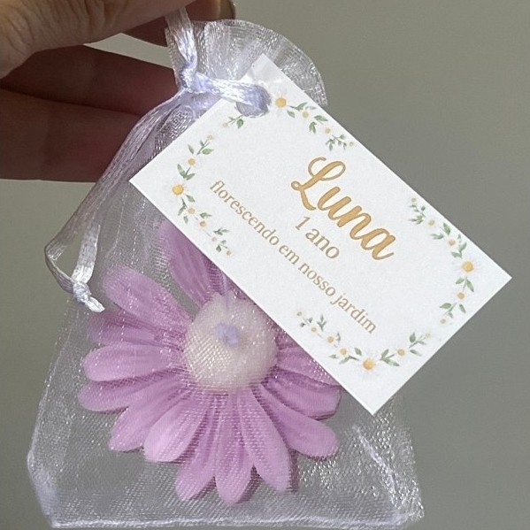 Lembrancinha Maternidade Aniversário Vela Aromática Margarida Cera de Coco Personalizada⁠