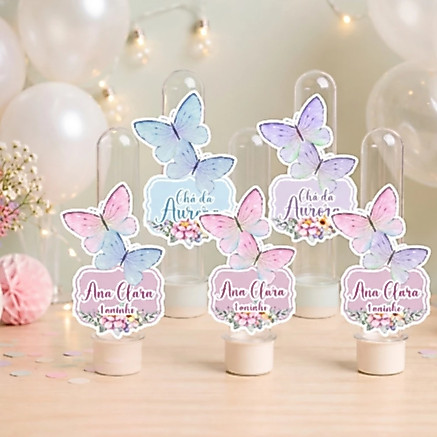 Aplique para Tubete Jardim das Borboletas Encantado | personalizado | festa | lembrancinha | kit