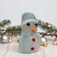 Enfeite Decorativo de Natal com Luz - Boneco de Neve com Cachecol - Azul - 18cm - 1 unidade - Rizzo