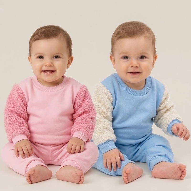 conjunto de moletom bebê menina e menino RN,P,M,G,  1,2,3 anos