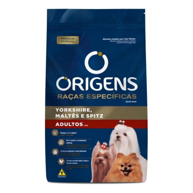 Ração Origens Cães Adultos Pequenas Raças Yorkshire Maltes Spitz Frango 3kg