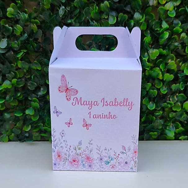 20 Caixas Maleta JARDIM ENCANTADO BORBOLETA Personalizada Lembrancinhas de Aniversário Kit Festa