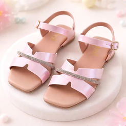 Sandália Infantil Feminina Strass Rasteirinha Festa Casual Confortável Menina 28 ao 35 SS001