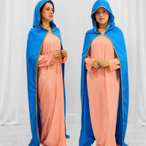 Fantasias bíblicas feminina, fantasia de Santa Penha, Santa Vitória, Nossa Senhora Auxiliadora, Vestes Santas