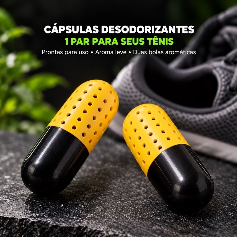 Use-Cápsula Desodorizador para Tênis | Cápsula Reutilizável | 1 Par