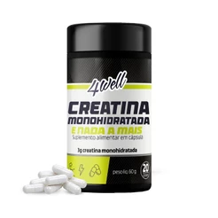 Creatina Monohidratada 3g 4Well 120 Cápsulas 100% Pura Prática Sem Glúten E Sem Lactose