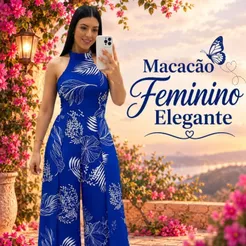 MACACÃO FEMININO LONGO COM ELASTEX EN LAS COSTAS EM TECIDO DUNA COM LAZOS PRA AMARRAR MODA 2026