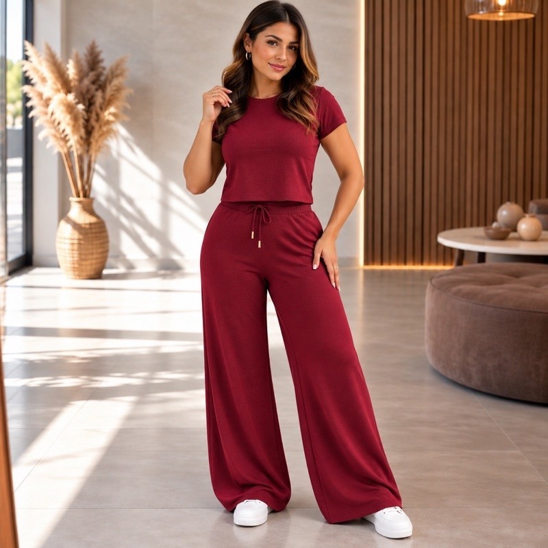 Conjunto Feminino Molecotton Não Marca Modelador Calça Pantalona Confortável Premium — imagem 2 de 2