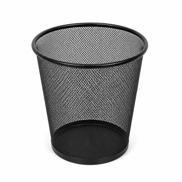 Lixeira Metálica Redonda Preto 10L - Resistente e Leve para Qualquer Ambiente