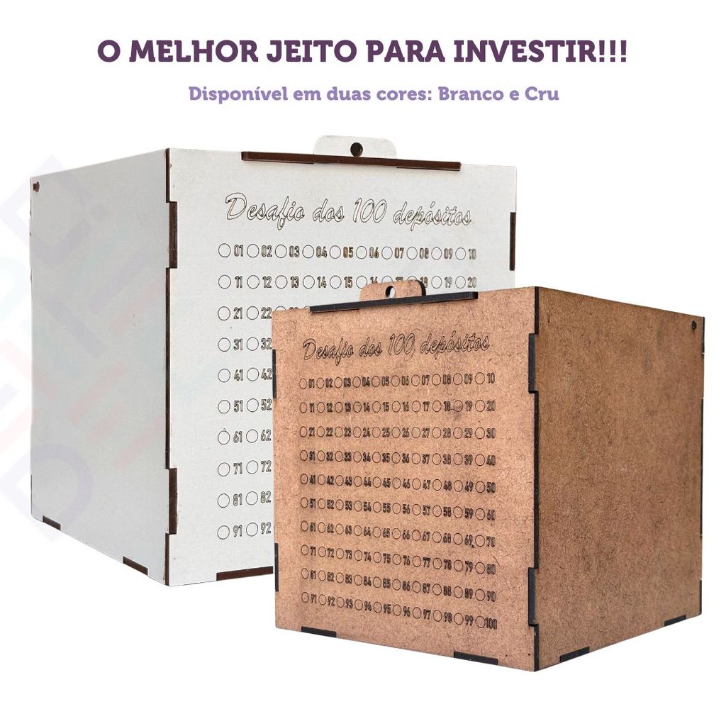 Cofre Desafio 100 Depósitos 5000 Reais MDF Investimento Guardar Dinheiro Poupança Método Asiático em Oferta na Shopee