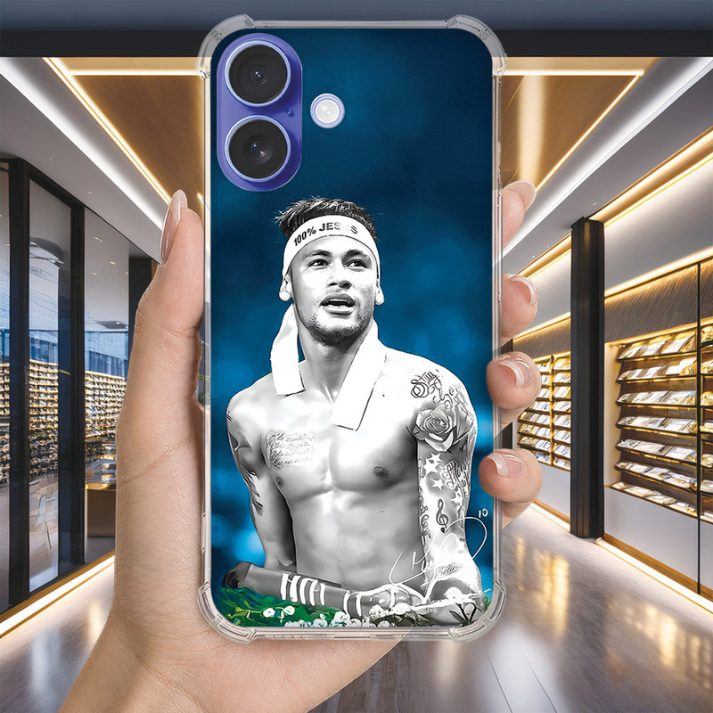 Capa Capinha IPHONE 17 PRO MAX 16 15 14 13 Anti-impacto Personalizada futebol NEYMAR (4112)