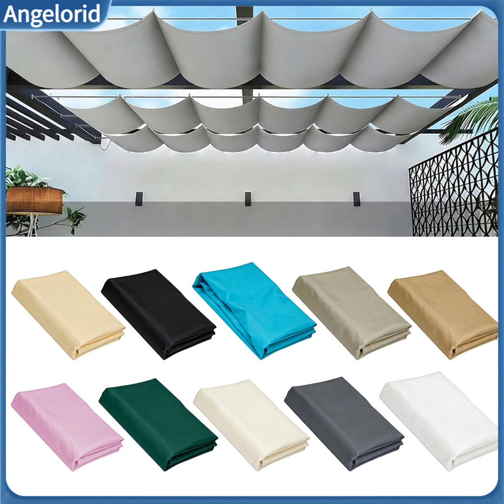 Patio Canopy Retractable Shade Sail Sun with Eyelets Rope Adjustable Waterproof Outdoor for Garden Yard Lawn Uv for Sout