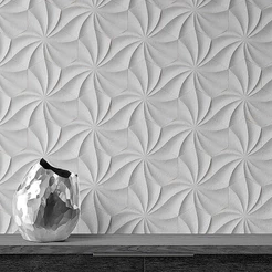 Papel De Parede Efeito Gesso 3D Geométrico Adesivo Autocolante